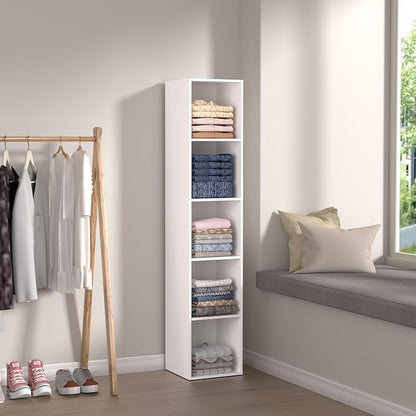 5 Cube Storage Organizer, 5 Tier Vertical Cube Bookcase Freestanding Storage - Image 7