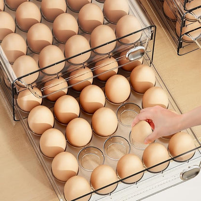 60 Eggs Organizer for Refrigerator, Large Egg Holder for Fridge, Stackable Egg - Image 6