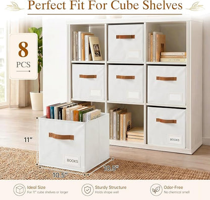 Storage Cubes 8 Pack, 11 Inch Fabric Storage Cubes Organizer Bins - Image 2