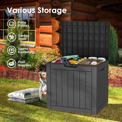 TARKARI 35 Gallon Lockable Resin Deck Box, Waterproof & UV-Resistant Outdoor - Image 4