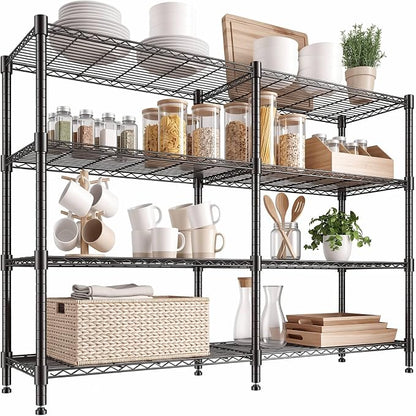 Homdox 4-Tier Adjustable Metal Storage Shelves, Space-Saving Corner Rack by HOMDOX