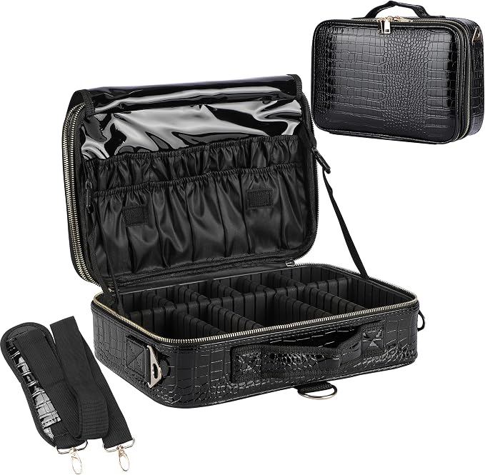 JOURMON Travel Makeup Train Case, Large Capacity Cosmetic Bags by JOURMON
