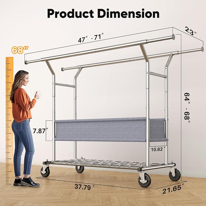 HOKEEPER Clothing Rack Heavy Duty Clothes Rack - Image 9