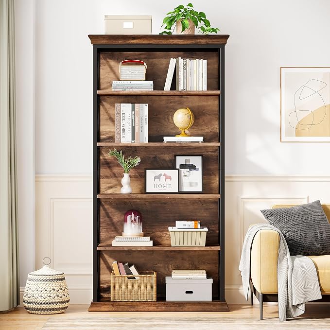Tribesigns 6-Tier Bookcase, 71 Inches Industrial Bookshelves and Bookcase | - Image 4