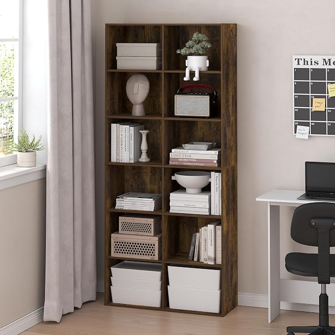 Furinno Basic Book Shelf, 12-Cube Bookshelf, Bookcase - Image 2