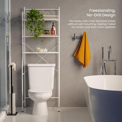 Home Zone Living Over-the-Toilet Bathroom Storage Cabinet Organizer | - Image 4