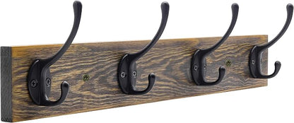 IBosins Wall Mounted Coat Rack, Entryway Hanging, Metal Wood Rack by IBosins