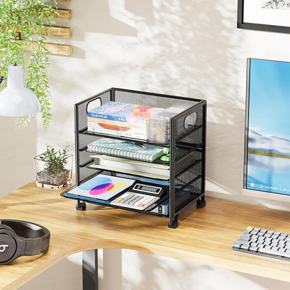 Simple Trending 5-Tier Letter Tray Organizer, Metal Mesh File Holder - Image 6