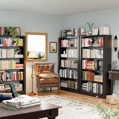 Heavy Duty Office Bookshelf, 5-Tier Adjustable Library Bookshelves, Modular - Image 2