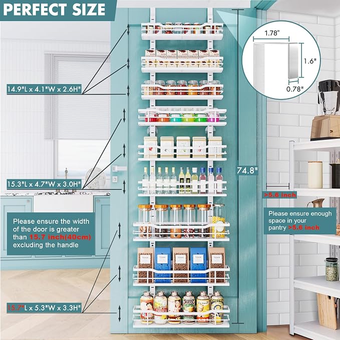 Eastherry Over The Door Pantry Organizer，9-Tier Over The Door Organizer - Image 2