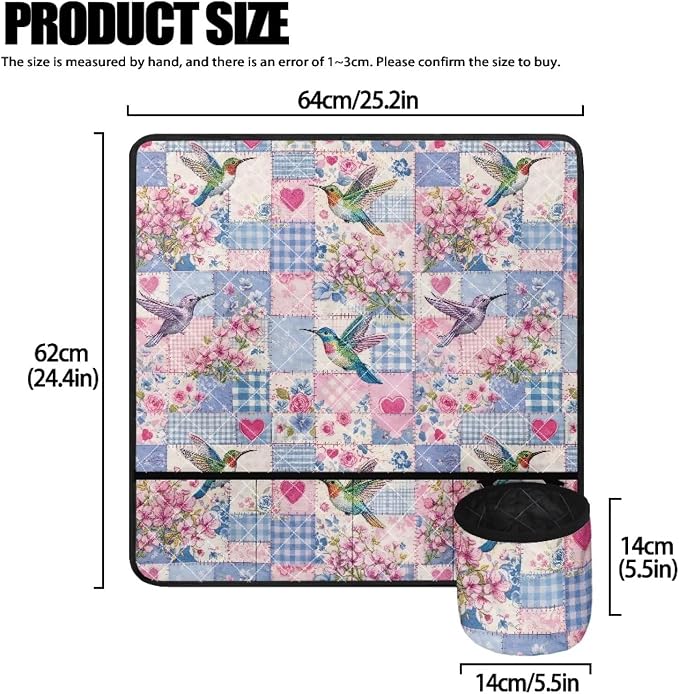 Hummingbird Patchwork Sewing Machine Mat Sewing Machine Carrying Pad Non Slip - Image 5