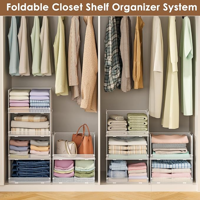 Tiaoheka 5-Tier Stackable Closet Organizers and Storage, Metal Wire Storage - Image 5