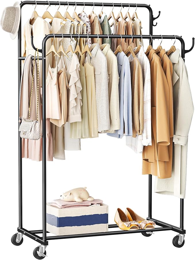 Clothes Rack, Rolling Clothing Rack by HogHow
