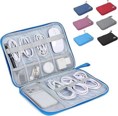 Large Slim Cable Organizer Travel Case, Single-Layer Electronic Accessories by Unknown