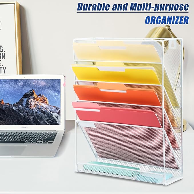 EASEPRES Desk File Organizer Mesh 6-Tier, Hanging Wall Mount Document - Image 7