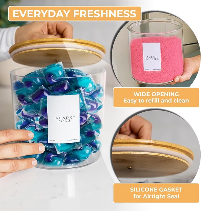Laundry Pods Containers for Organizing Dryer Sheet Holder & Laundry Jars - Image 3