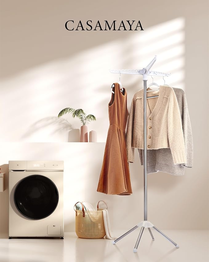 CASAMAYA Clothes Drying Rack Foldable, 59 inch Tripod Laundry Drying Rack Indoor - Image 2
