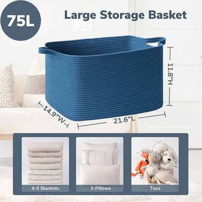 Goodpick Large Blanket Basket, Storage Baskets - Image 3