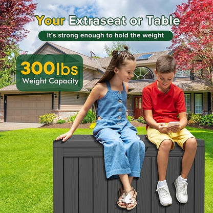 45 Gallon Resin Deck Box, Waterproof Outdoor Storage Box - Image 6