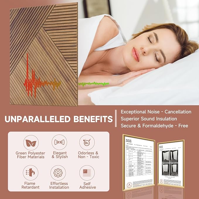TO-TH Acoustic Wall Panels, 6 Pack Total Size 72 x 48 Inches, Self-Adhesive - Image 4