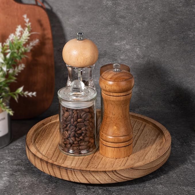 Wood Lazy Susan Organizer Kitchen Turntable - Image 2