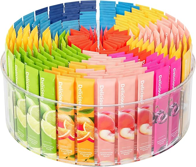 Rotating Drink Mix Organizer, Water Packet, Water Flavor Packet, Divided Drink by SlowSLog