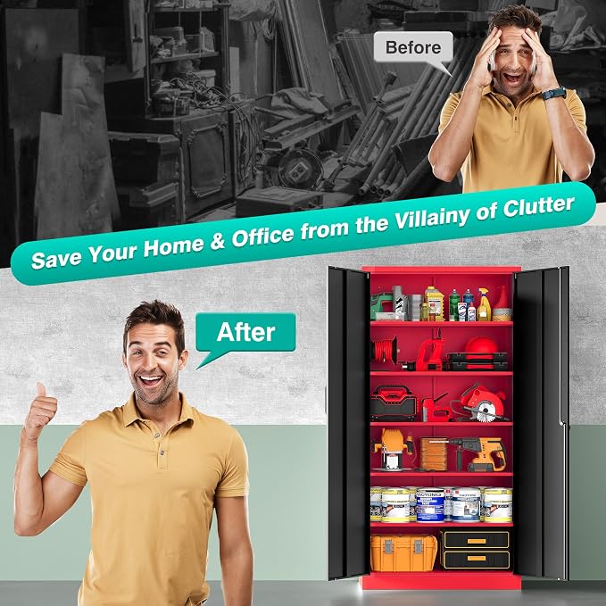 6 Tier Garage Storage Cabinet - Image 7