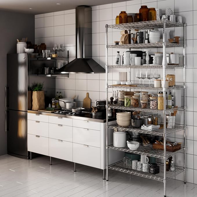 24" Deep x 36" Wide x 86" Height Wire Shelving Kit | 8-Tier | NSF Commercial - Image 6