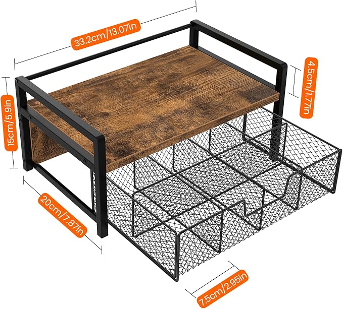 Homode Tea Bag Organizer, Wood Tea Organizers and Storage Chest, Teabag Holder - Image 3