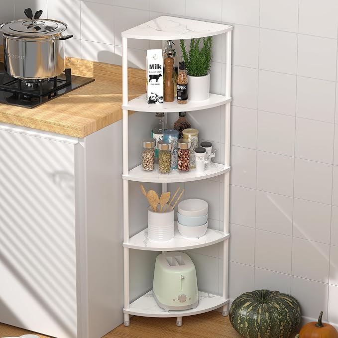 5 Tier Corner Shelf Stand, 44.1" Kitchen Shelf Organizer - Image 6