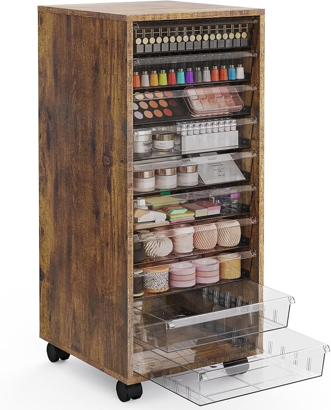 WOPITUES Storage Drawer Cart, Mobile Storage Cabinet, Makeup Storage by WOPITUESOfficial