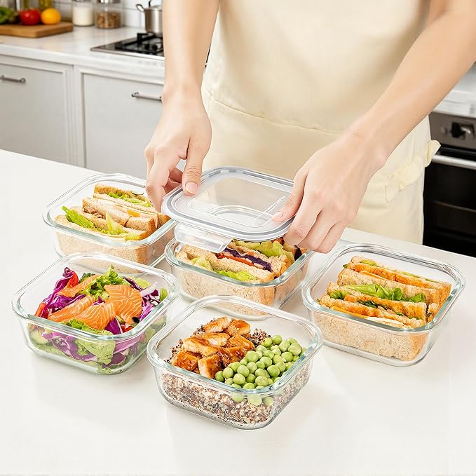 Vtopmart 5Pack 27oz Glass Storage Containers - Image 5