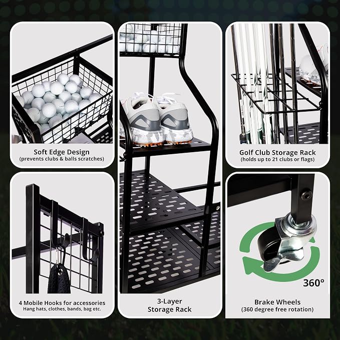Heavy-Duty Golf Storage Rack for Garage – Holds 2 Golf Bags – Freestanding - Image 6
