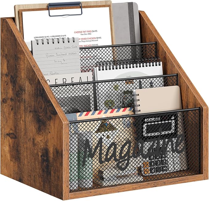 Magazine Holder, Wood Magazine Rack Floor, Mail Organizer Countertop, Magazine by Yatiney