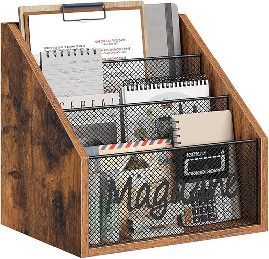Magazine Holder, Wood Magazine Rack Floor, Mail Organizer Countertop, Magazine by Yatiney