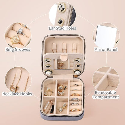 Dajasan Velvet Travel Jewelry Box, Mini Travel Jewelry Case, Small Portable - Image 4