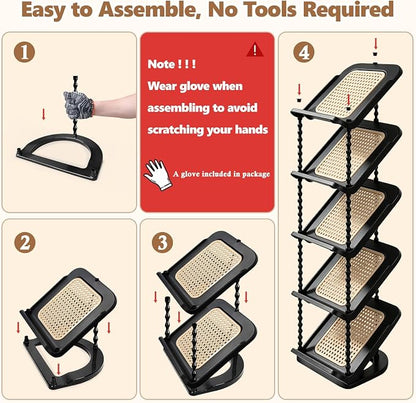 2 Pack Sloping Narrow Shoe Rack 5 Tiers - Image 9