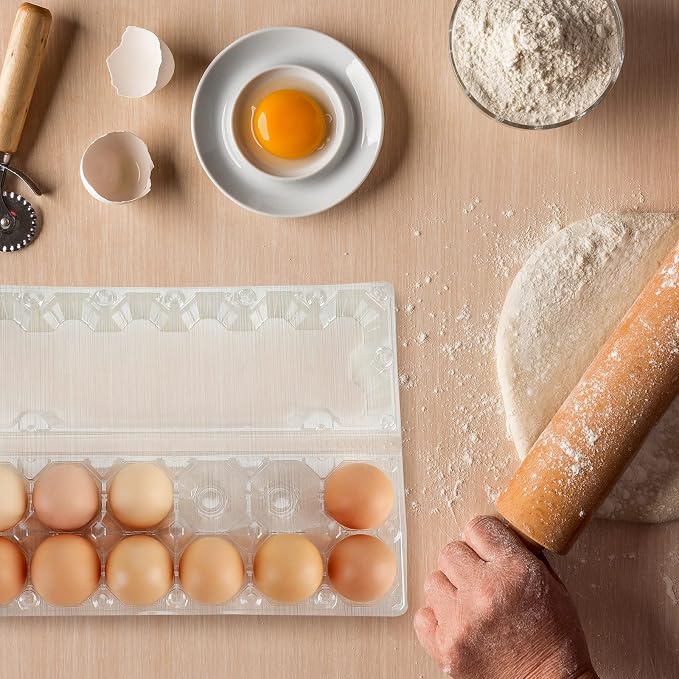 100 Pcs Plastic Egg Carton, 12 Grids Clear Chicken Egg Tray Disposable Plastic - Image 6
