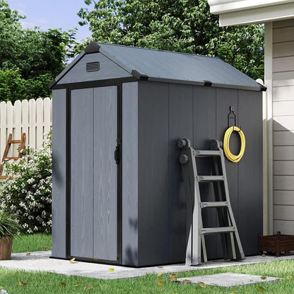 Aoxun 4×6 FT All-Weather Resin Storage Shed, Outdoor Plastic Tool Shed by Aoxun