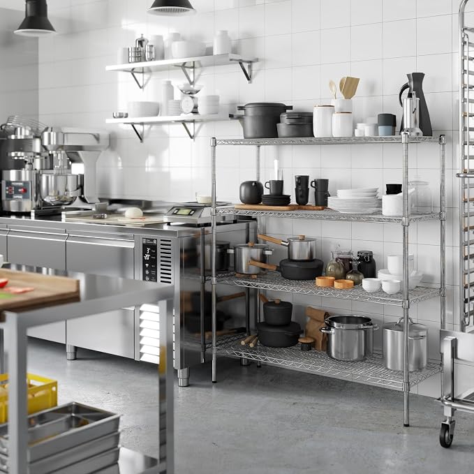 18" Deep x 48" Wide x 54" Height Wire Shelving Kit | 4-Tier | NSF Commercial - Image 6