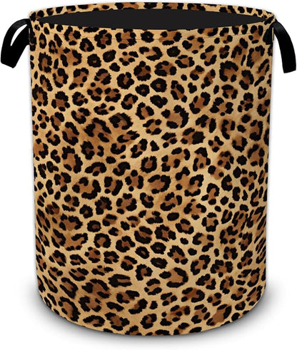 Leopard Print Laundry Basket Foldable Waterproof Oxford Cloth Tote Bag Laundry by Unknown