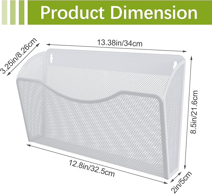 EasyPAG Wall File Organizer, Metal Mesh Hanging File Folder Holder - Image 8
