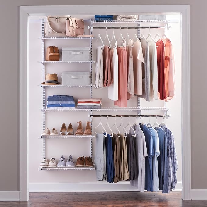 Rubbermaid Configurations Deluxe Custom Closet Kit 3-6 Ft. Adjustable Metal - Image 5