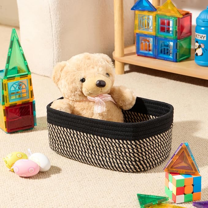 Small Storage Baskets for Organizing | Closet Organizer Bins | Shelf Toy Basket - Image 4