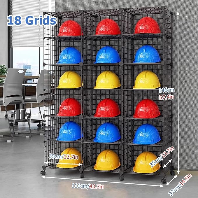 Stackable Safety Helmet Storage Boxes, Large Adjustable Hard Hat Placement - Image 2