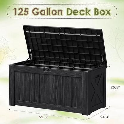 Devoko 125 Gallon Outdoor Storage Box, Waterproof Resin Deck Box - Image 7