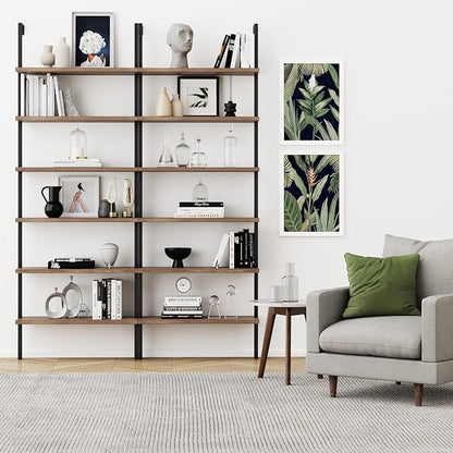 Nathan James Theo 6-Shelf Tall Bookcase, Wall Mount Bookshelf - Image 3