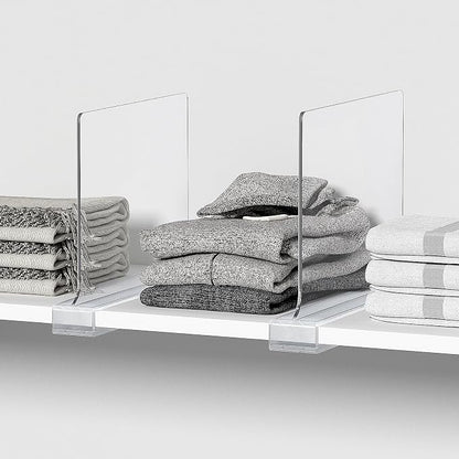 6 PCS Shelf Dividers for Closet Organization Acrylic Clear Closet Shelf Divider - Image 5
