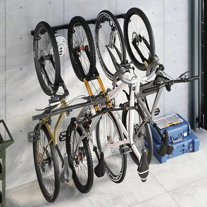 monTEK Enhanced Bike Storage Rack, Adjustable 4-Bike and 2-Helmet Hangers - Image 8