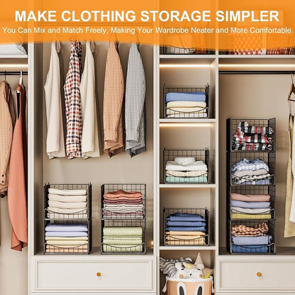 JKsmart 4-Tier Stackable Closet Organizer，Extra Large Clothing Cupboard - Image 2